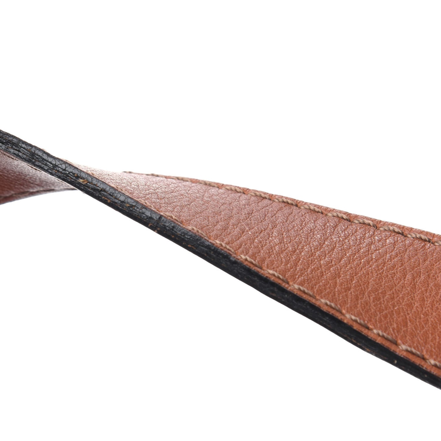 Calfskin House Check Trim Bates Shoulder Bag Cognac