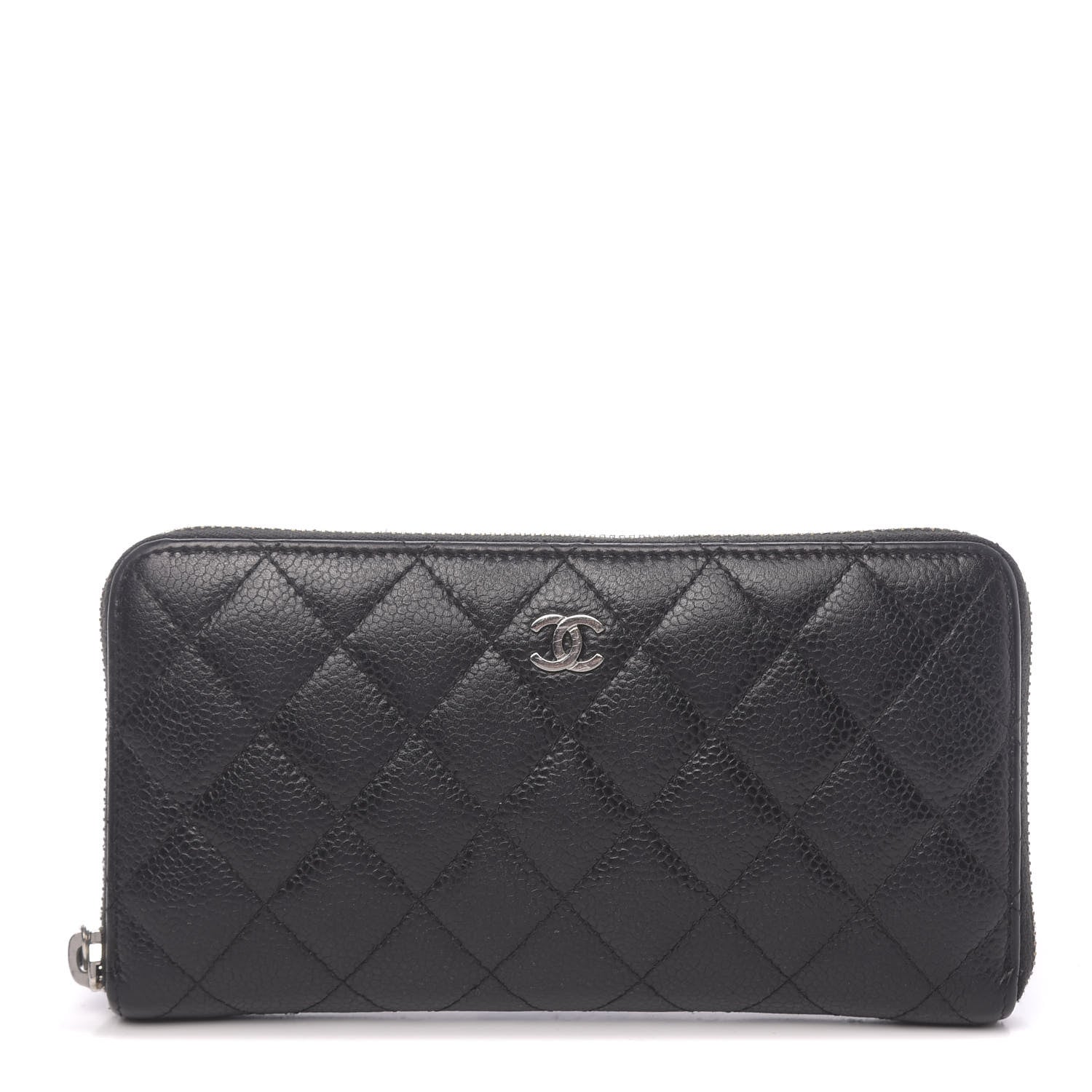 Chanel Caviar Quilted Large Gusset Zip Around Wallet Black 1 of 8