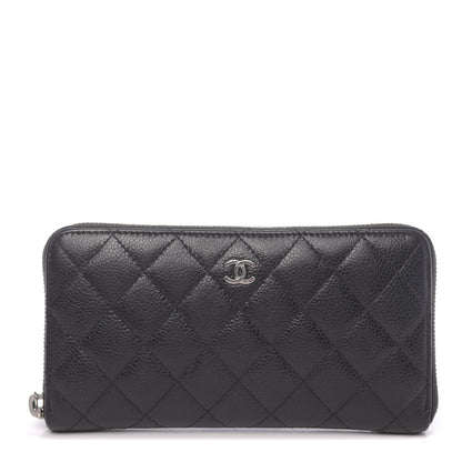 Chanel Caviar Quilted Large Gusset Zip Around Wallet Black 1 of 8
