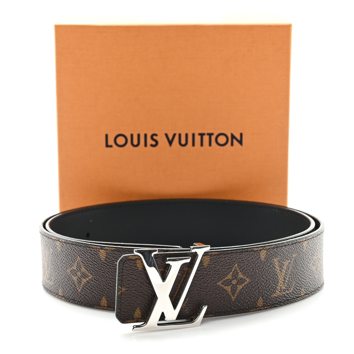 Monogram Calfskin 40mm LV Initiales Reversible Belt 100 40 Black