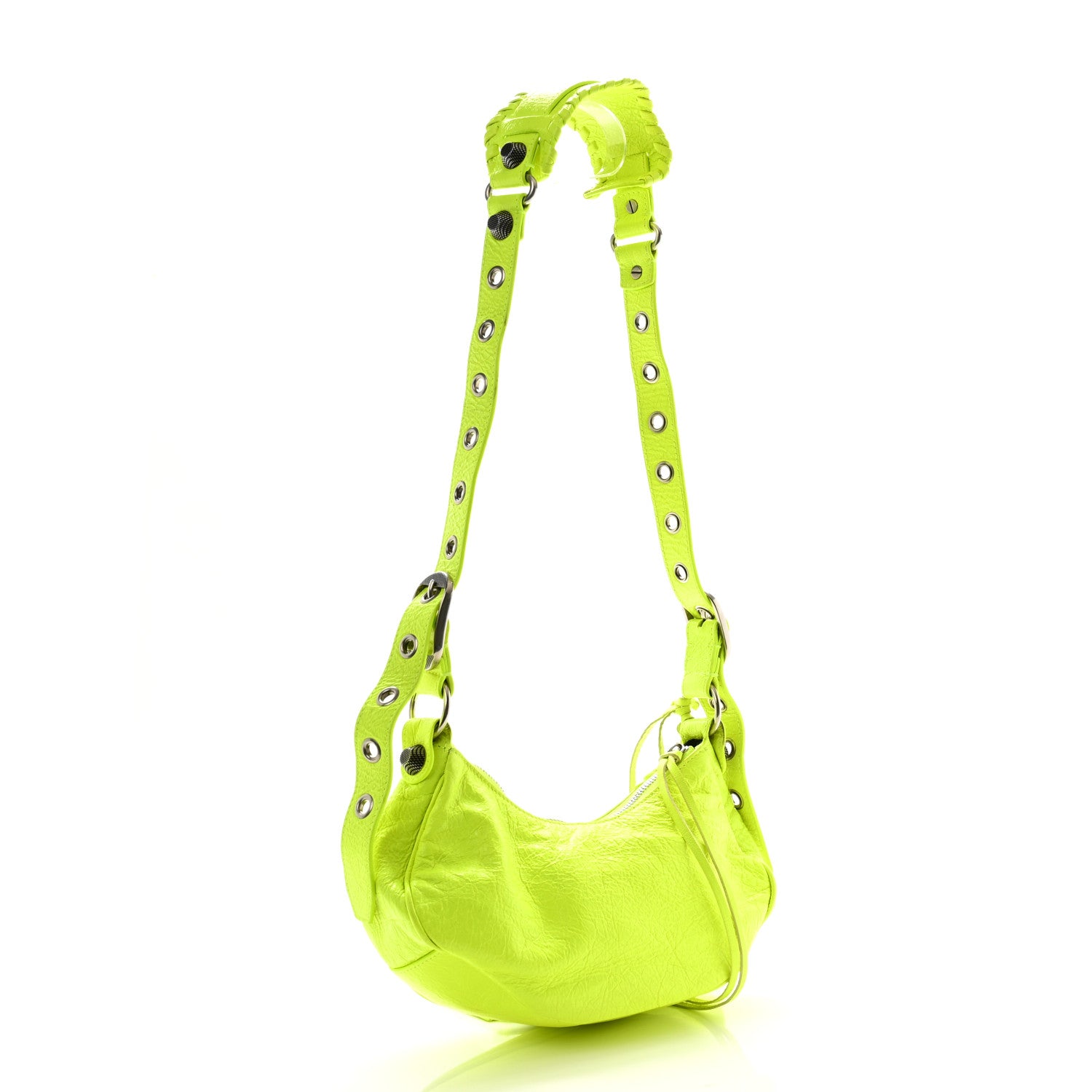 Balenciaga Agneau Arena Le Cagole Shoulder Bag XS Fluo Yellow 3 of 12