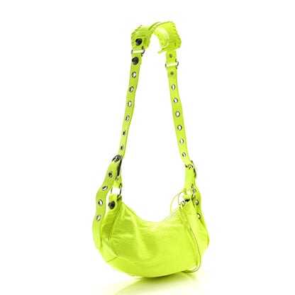 Balenciaga Agneau Arena Le Cagole Shoulder Bag XS Fluo Yellow 3 of 12