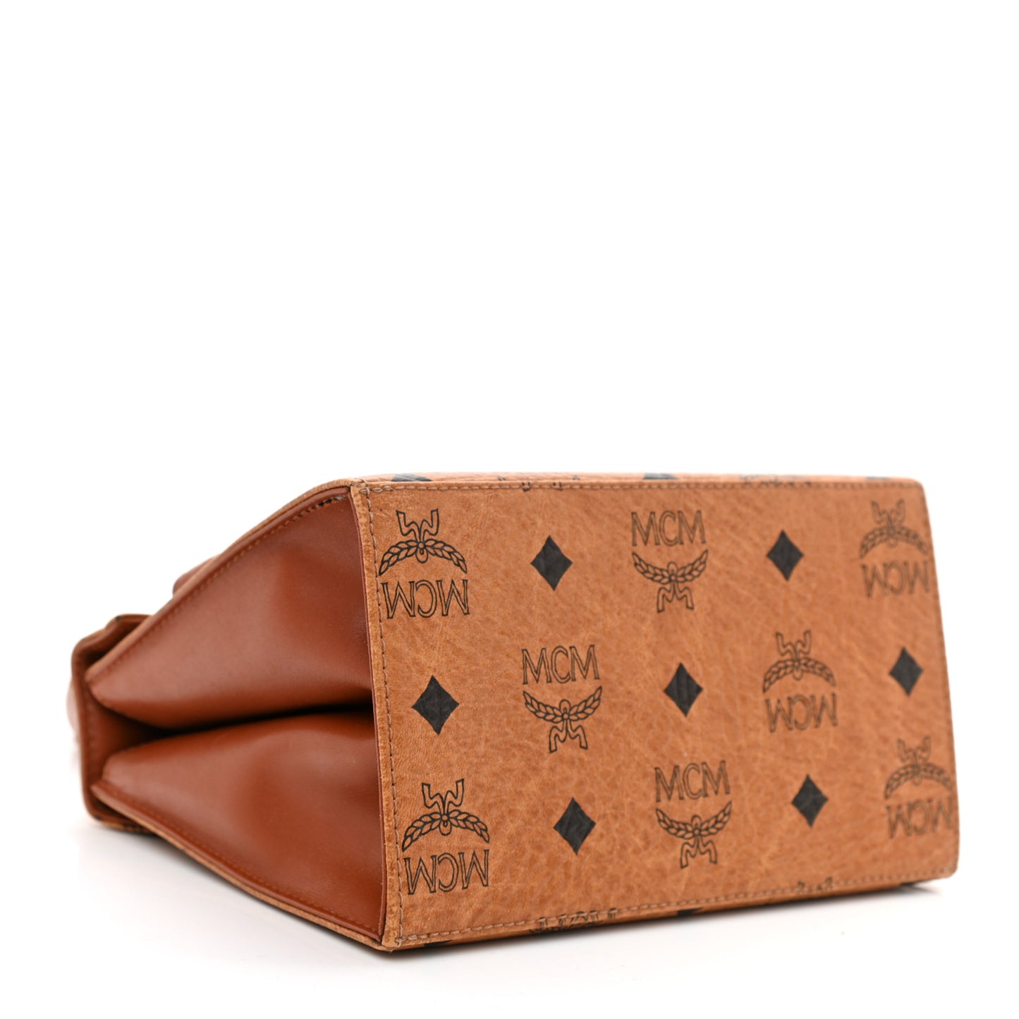 Visetos Mini Heritage Top Handle Satchel Cognac
