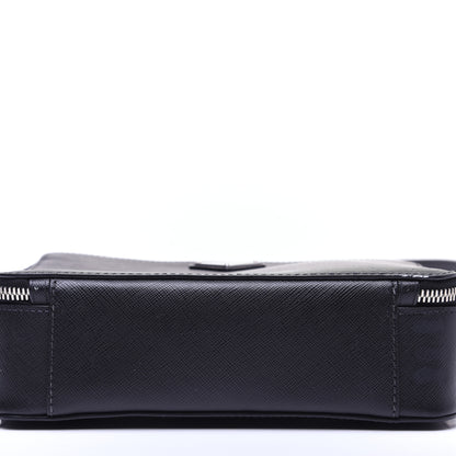 Prada Saffiano Travel Medium Brique Crossbody Bag Black 10 of 13