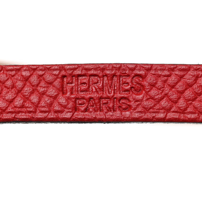 Hermes Epsom Hapi 3 MM Triple Tour Wrap Bracelet M Rouge Casaque 5 of 7