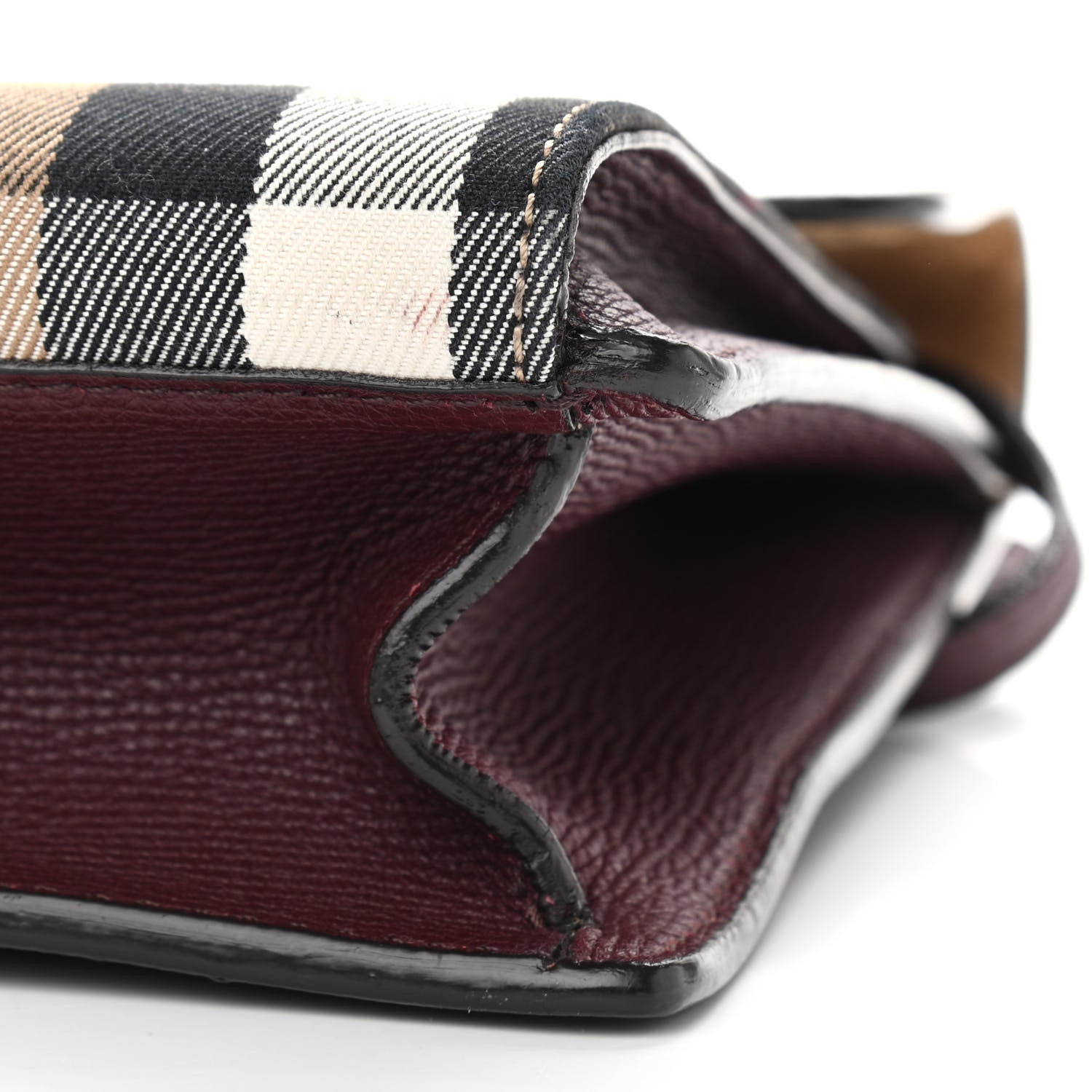 Burberry Grainy Calfskin Vintage Check Small Macken Crossbody Bag Crimson 12 of 14
