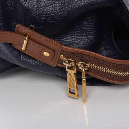 Saint Laurent Calfskin Medium Tri-color Cabas Chyc Navy Mushroom 9 of 13