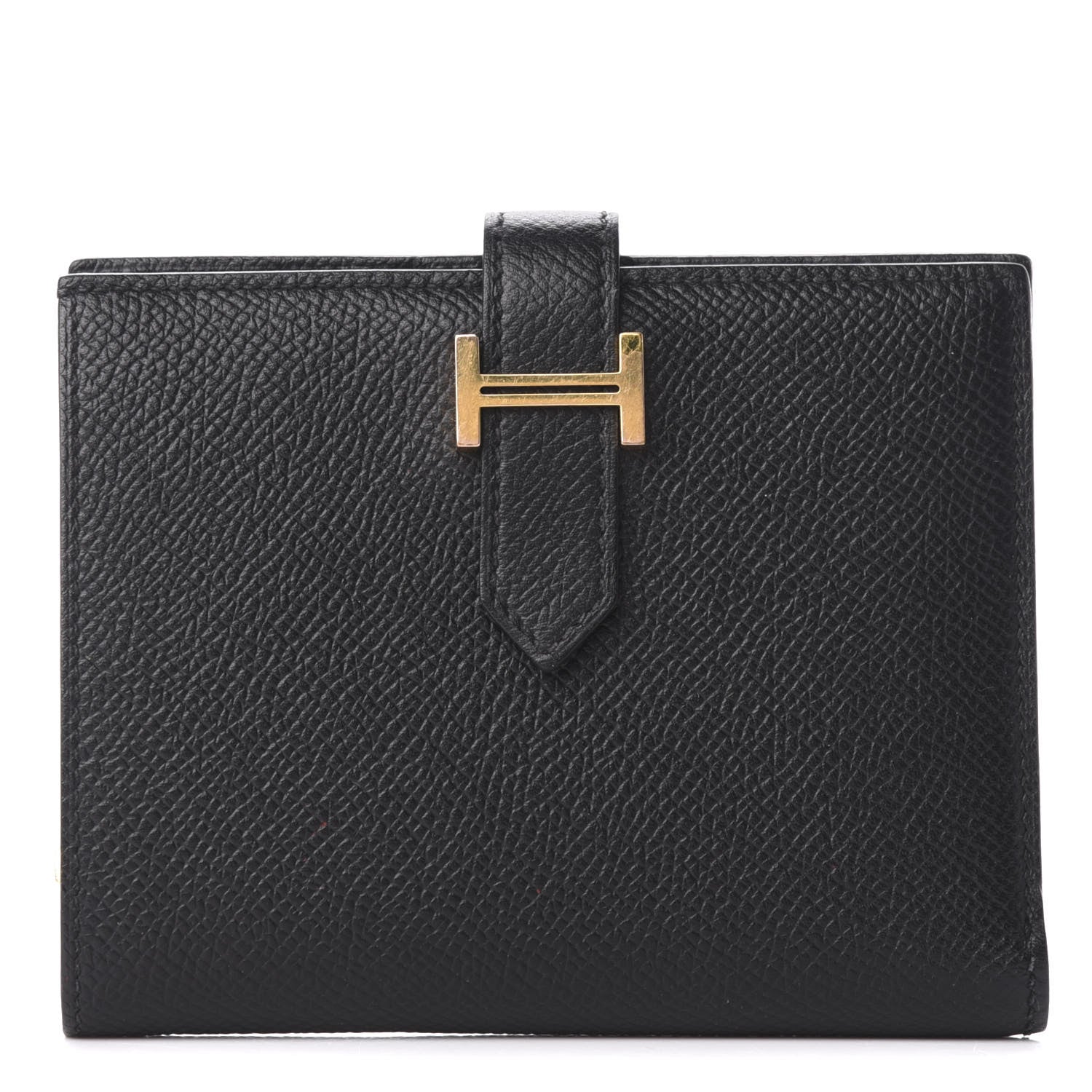 Hermes Epsom Bearn Compact Wallet Black 1 of 7