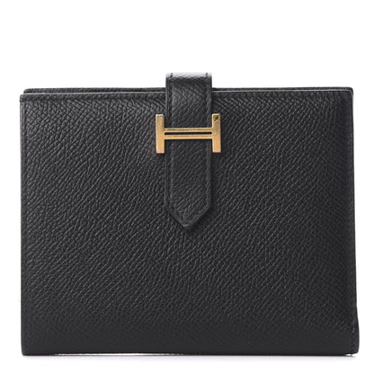 Hermes Epsom Bearn Compact Wallet Black 1 of 7