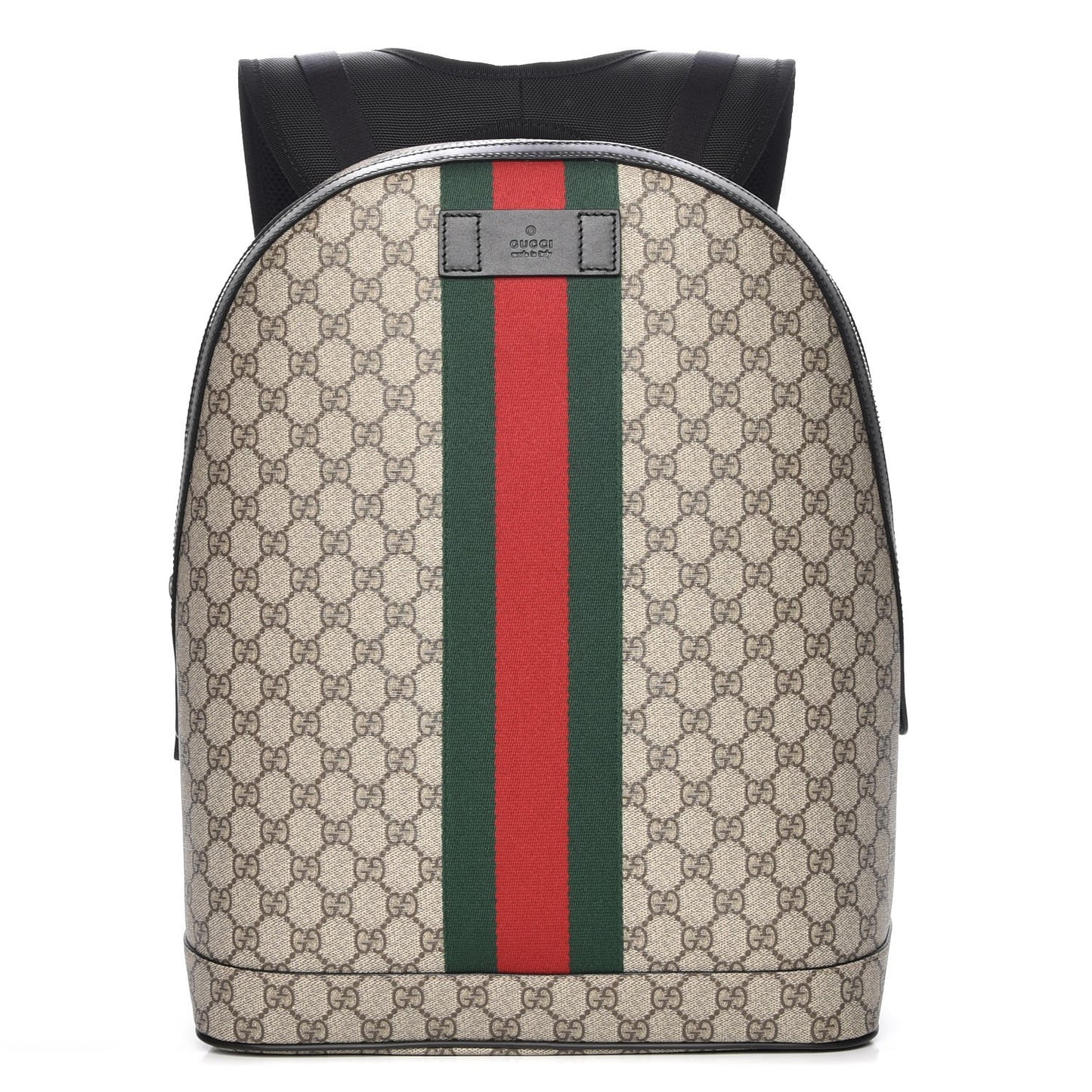 GG Supreme Monogram Web Dome Backpack Black