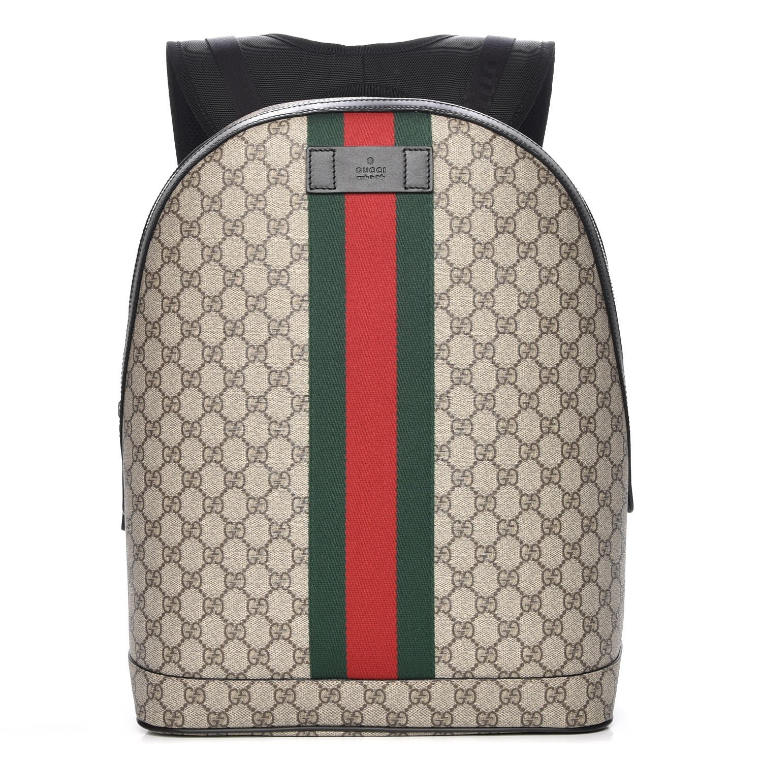 Gucci GG Supreme Monogram Web Dome Backpack Black 1 of 7