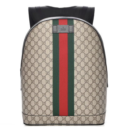 Gucci GG Supreme Monogram Web Dome Backpack Black 1 of 7