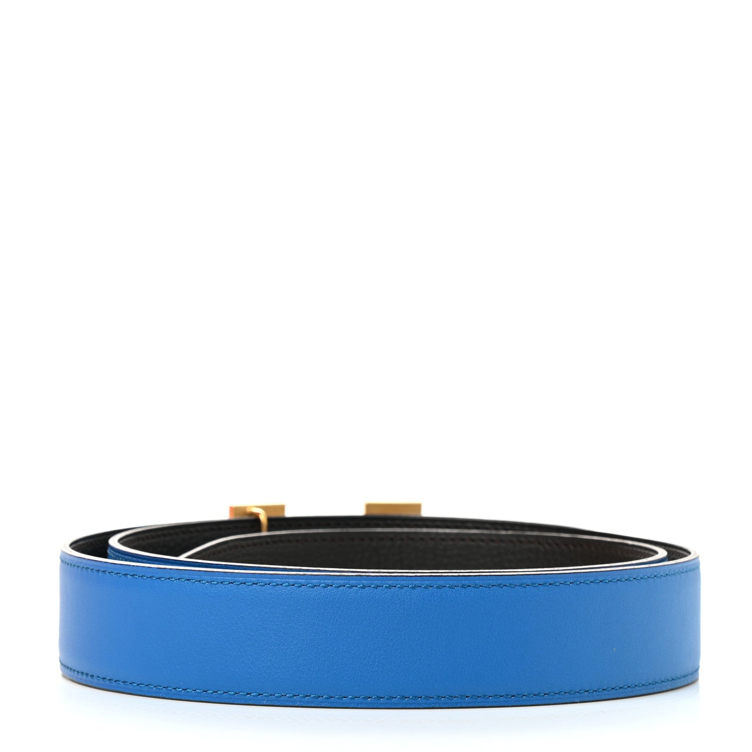 Hermes Swift Togo 32mm H Belt 95 Bleu Zanzibar Chocolate 2 of 5