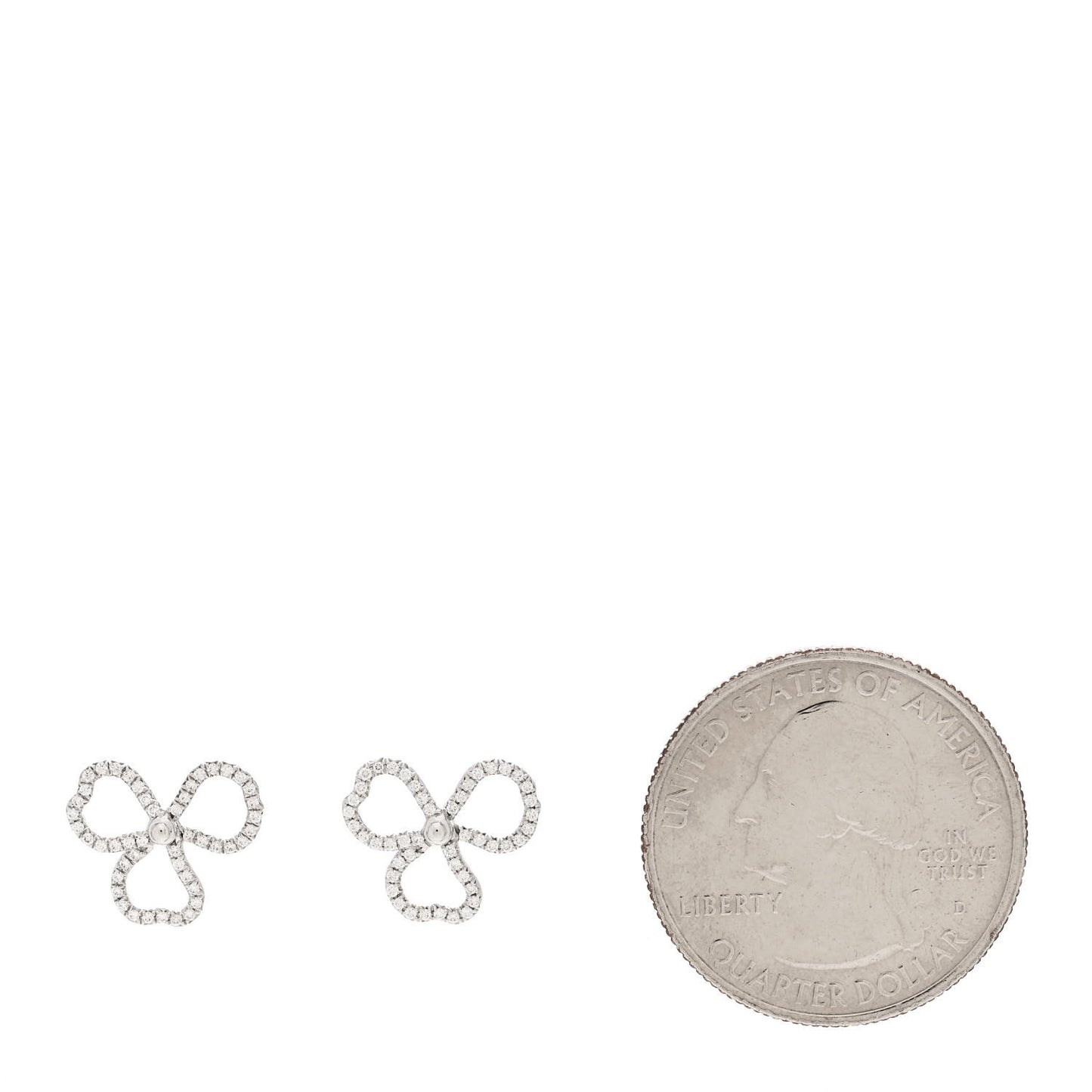 Platinum Diamond Paper Flowers Open Flower Earrings