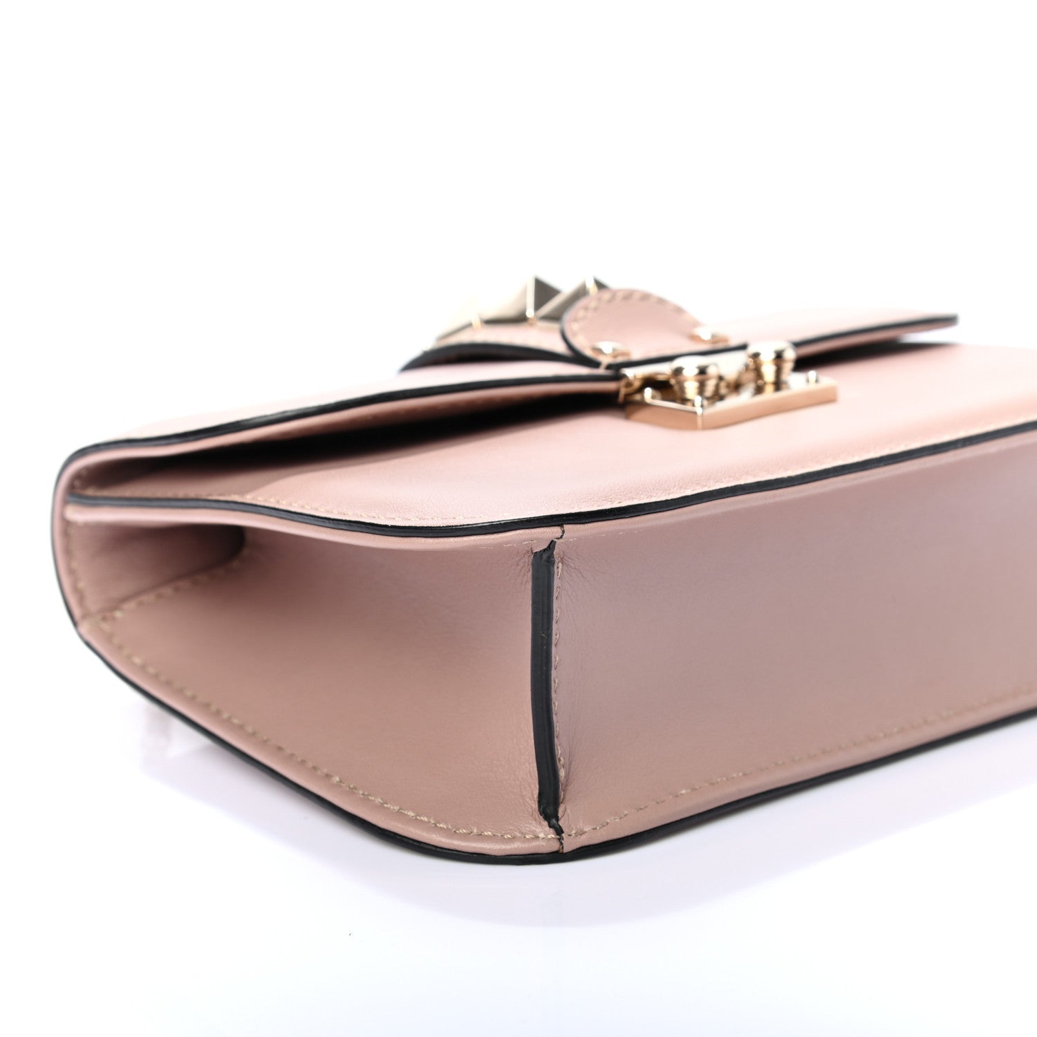 Valentino Garavani Vitello Small Glam Lock Rockstud Flap Poudre 8 of 9
