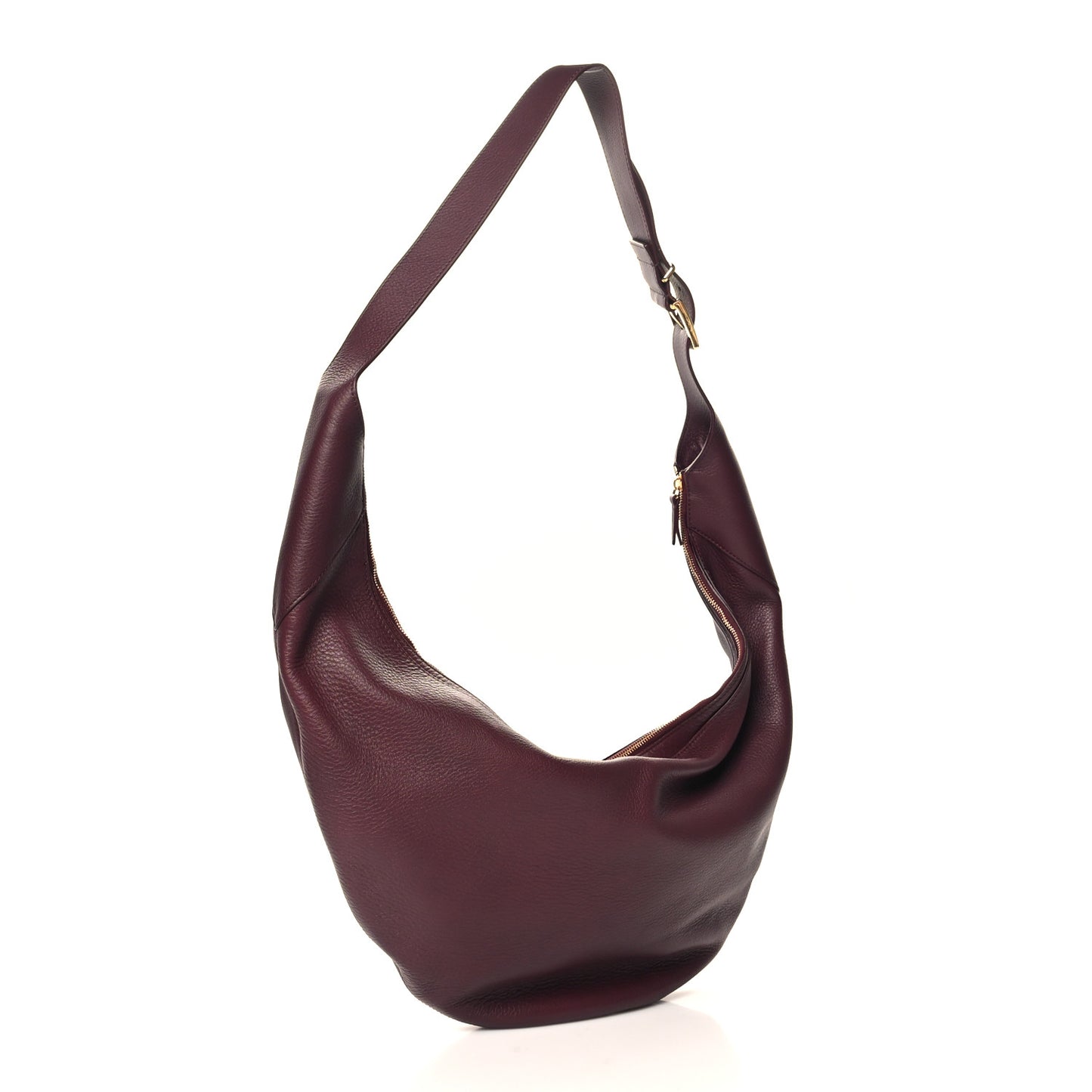 Pebbled Calfskin August Hobo Eggplant