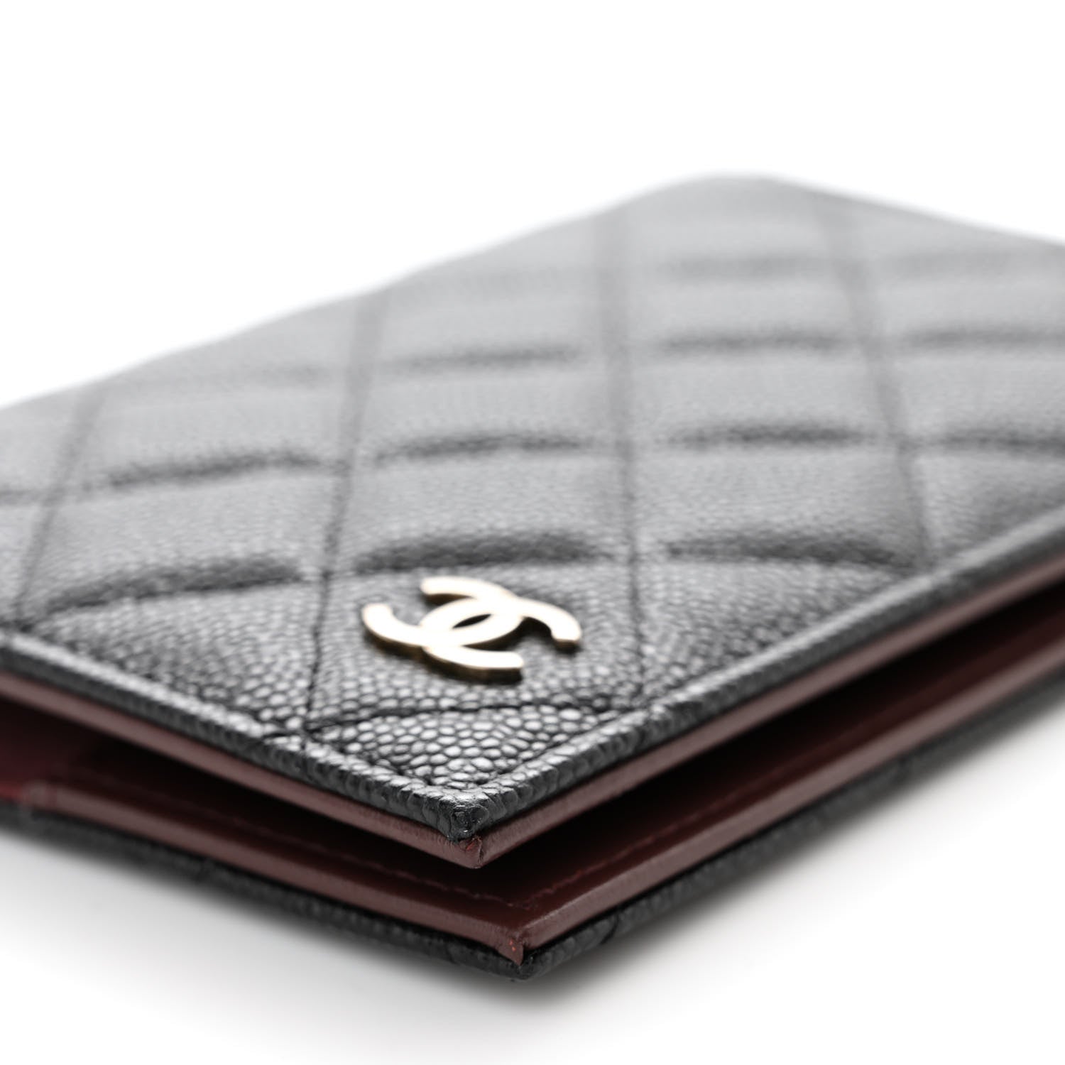Chanel Iridescent Caviar Quilted Passport Holder Black 9 of 10