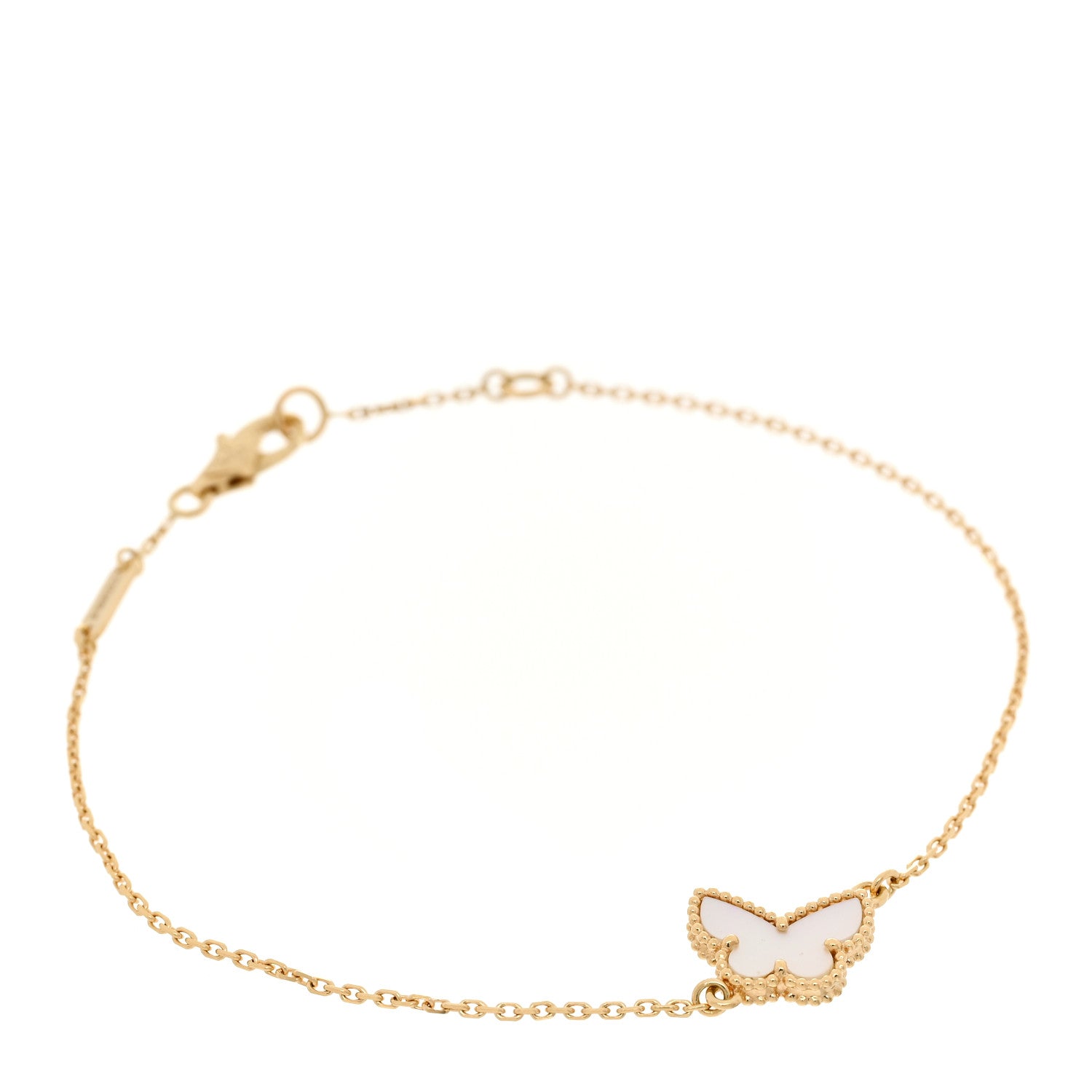 Van Cleef & Arpels 18K Yellow Gold Mother of Pearl Sweet Alhambra Butterfly Bracelet 1 of 7