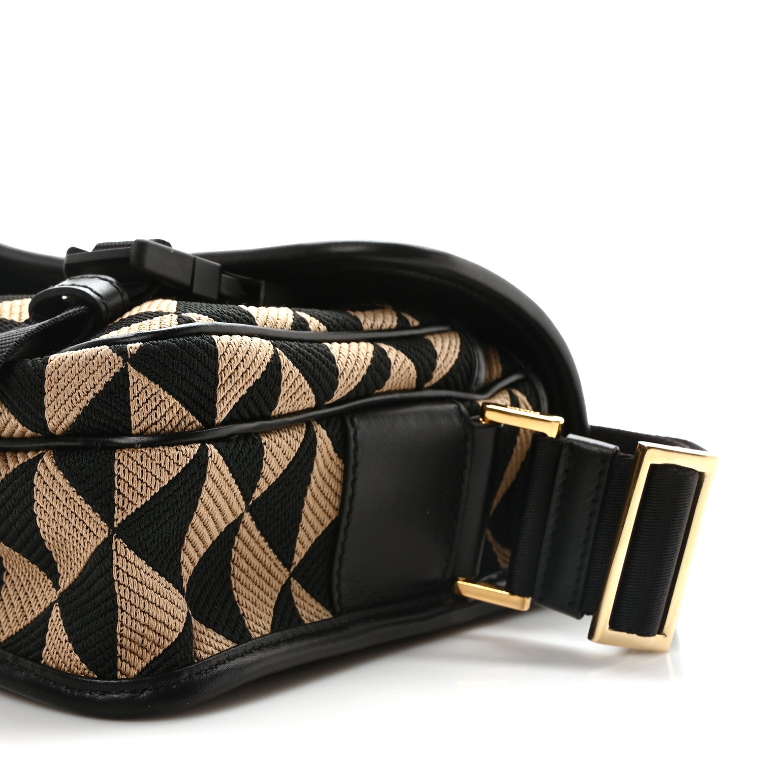 Prada Jacquard Saffiano Triangolo Symbole Embroidered Messenger Bag Black Corda 11 of 11