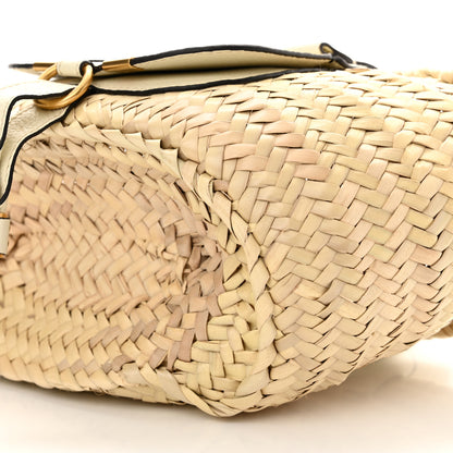 Chloe Raffia Small Grain Calfskin Mini Marcie Basket White 9 of 9