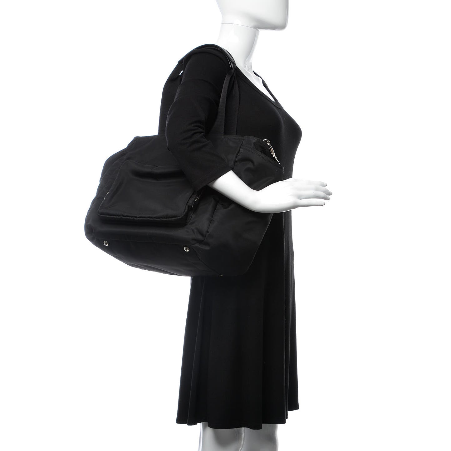 Tessuto Nylon Vela Diaper Bag Black