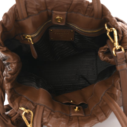 Prada Nappa Antique Bow Tote Brown 5 of 8