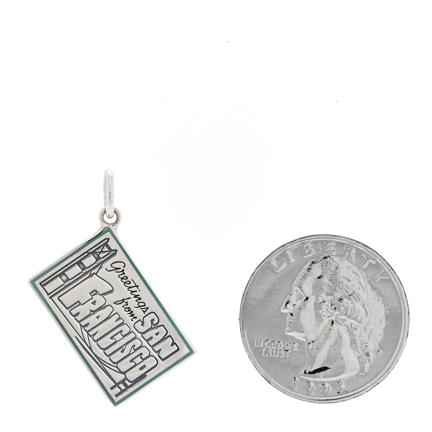 Sterling Silver Enamel San Francisco Postcard Charm Blue