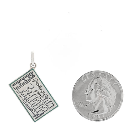 Tiffany Sterling Silver Enamel San Francisco Postcard Charm Blue 2 of 4