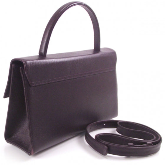 Leather Tote Bag Purple