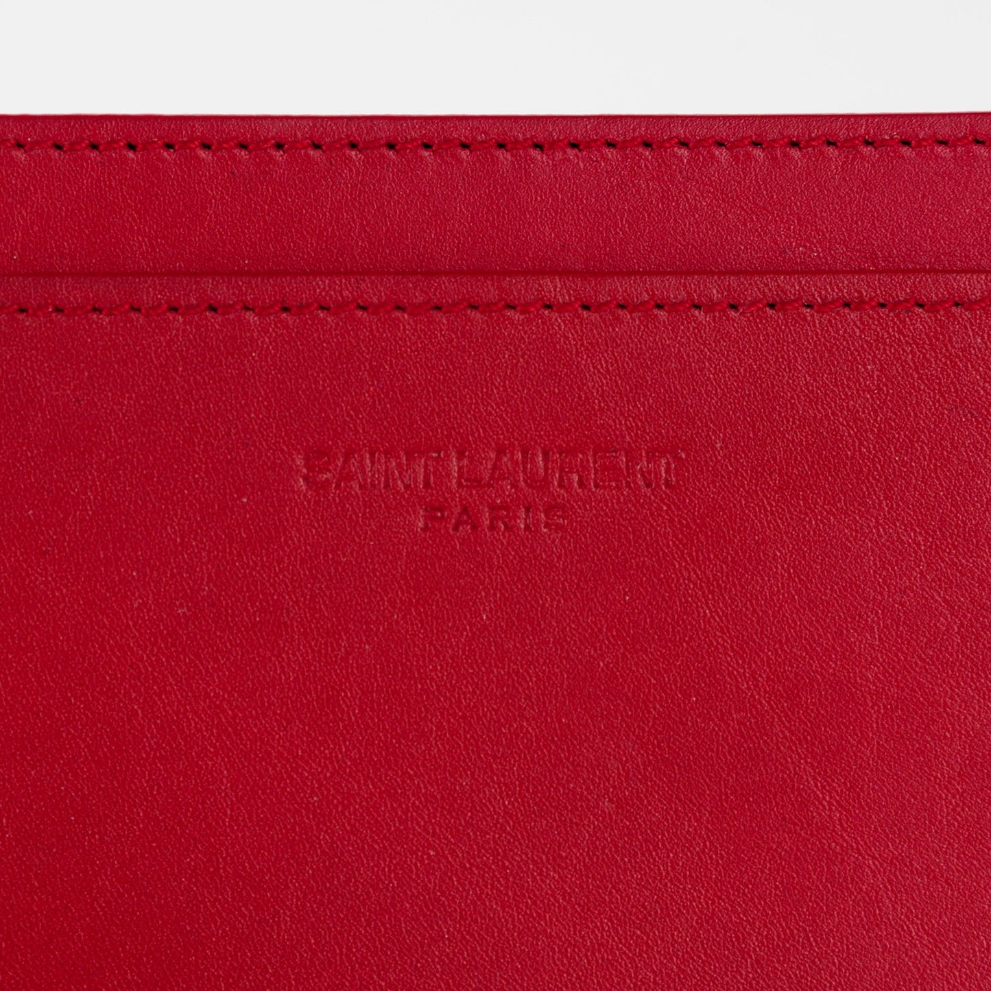 Calfskin Credit Card Case Red