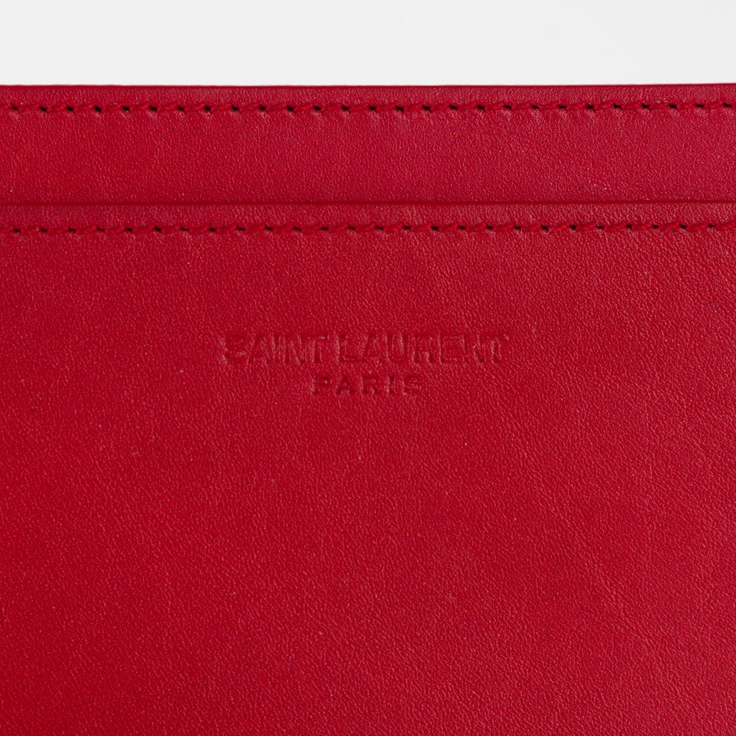 Saint Laurent Calfskin Credit Card Case Red 5 of 9