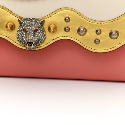 Gucci Calfskin Animalier Broadway Clutch Pink 10 of 12