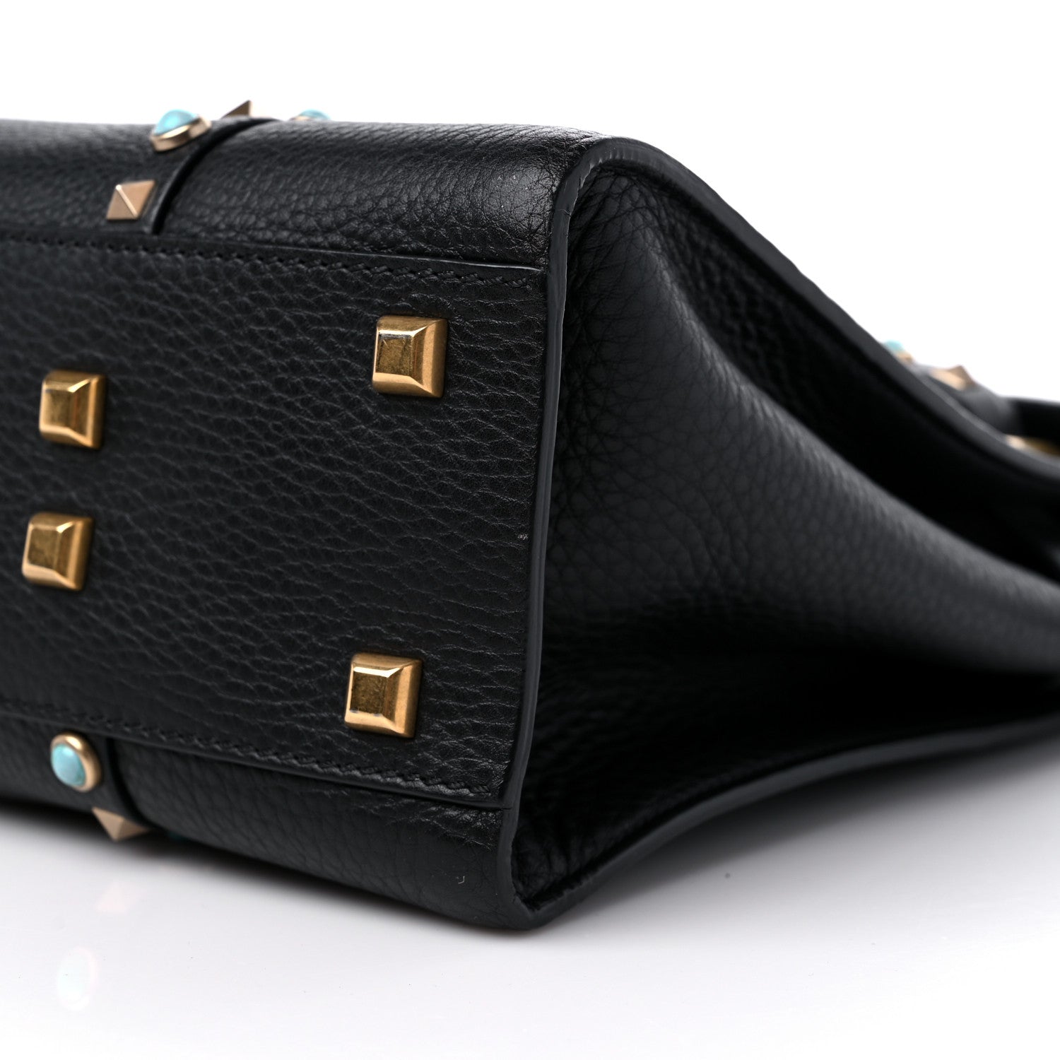 Valentino Garavani Alce Calfskin My Rockstud Rolling Frame Bag Black 8 of 8