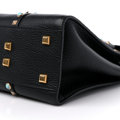 Valentino Garavani Alce Calfskin My Rockstud Rolling Frame Bag Black 8 of 8