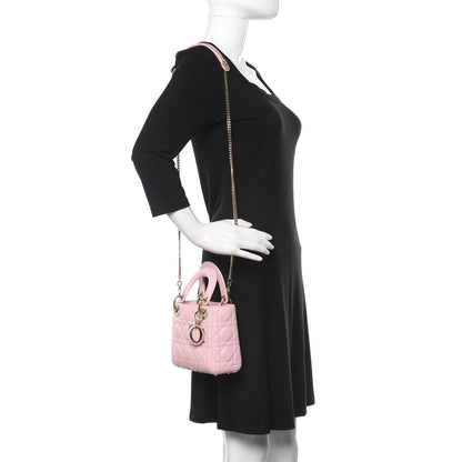 Christian Dior Lambskin Cannage Mini Lady Dior Rose Clair 2 of 9