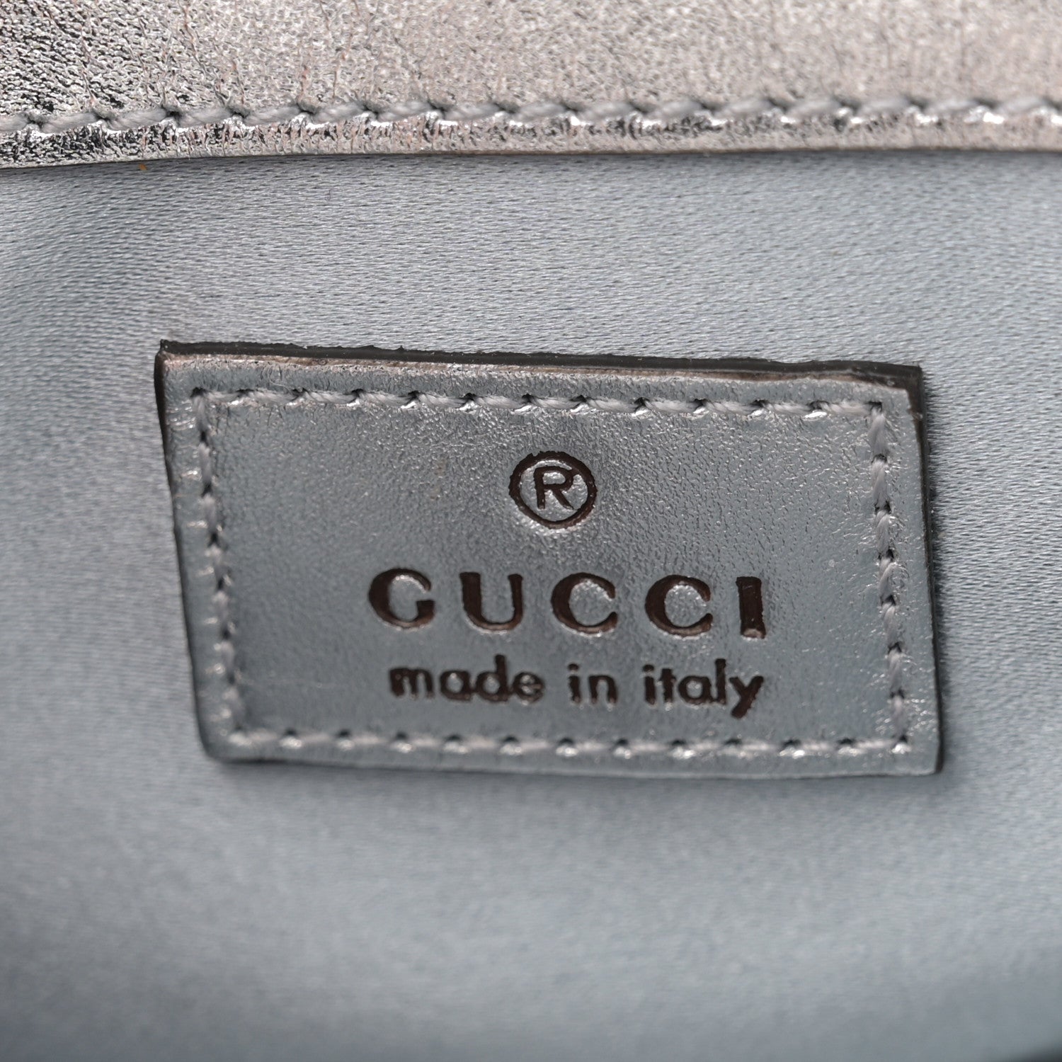 Gucci Iridescent Nappa Chevron Matelasse Super Mini GG Marmont Shoulder Bag Iridescent Snow Light Blue 6 of 11