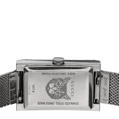 Gucci Stainless Steel Mother of Pearl 21mm Web G-Frame Mesh Quartz Watch Green 4 of 5