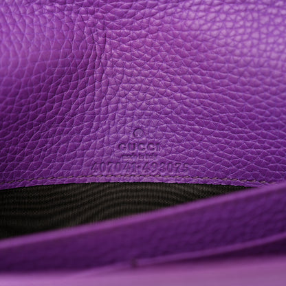 Gucci Pebbled Calfskin Soho Wallet On Chain Shine Purple 6 of 13