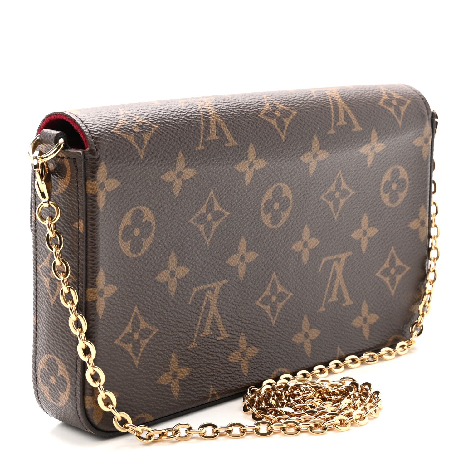 Louis Vuitton Monogram Pochette Felicie Chain Wallet Fuchsia 4 of 10