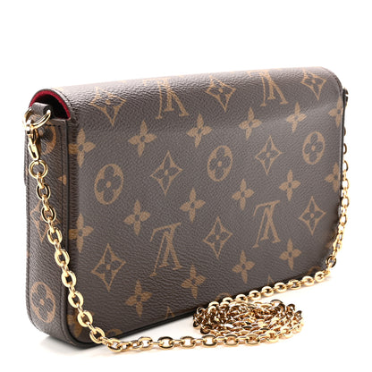 Louis Vuitton Monogram Pochette Felicie Chain Wallet Fuchsia 4 of 10