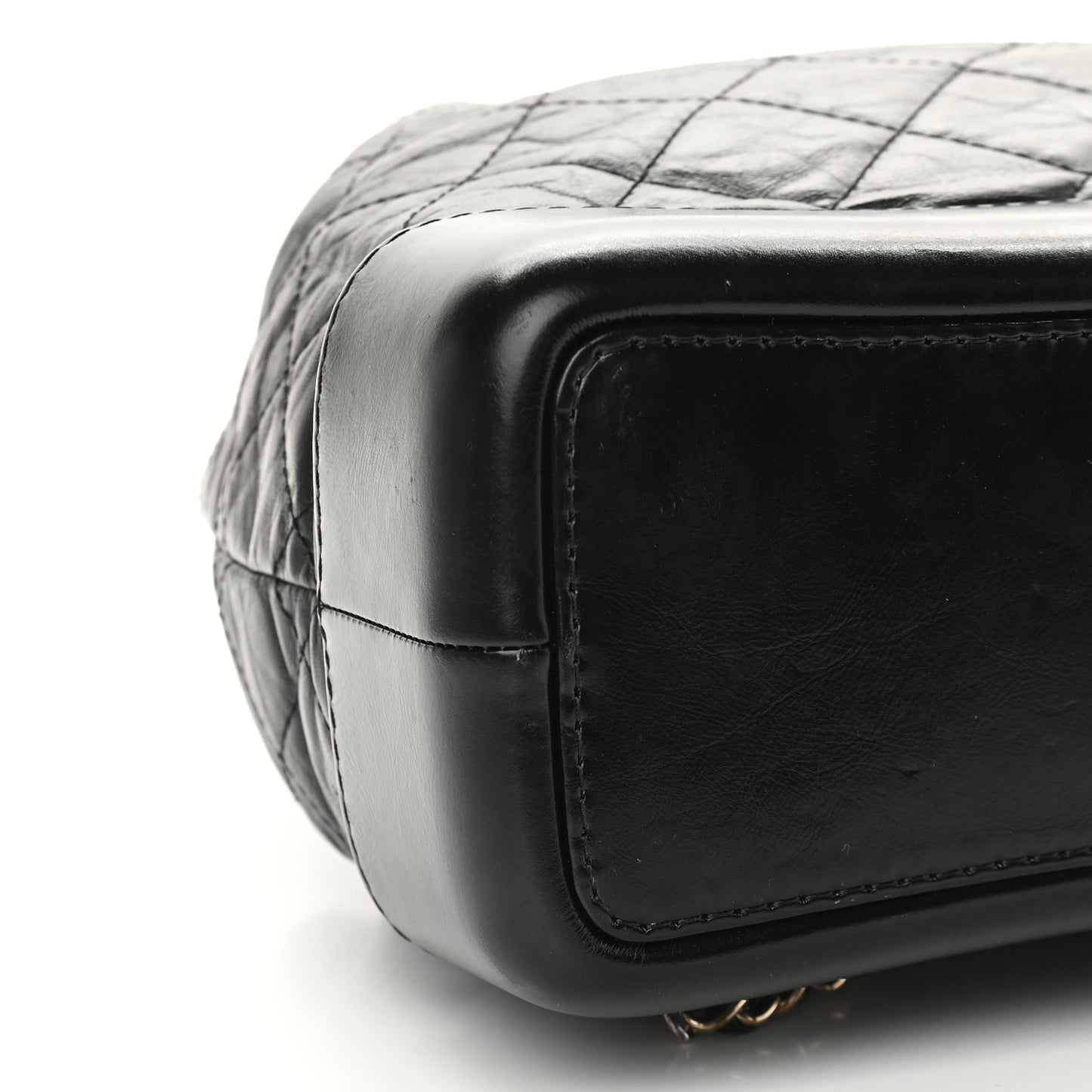 Aged Calfskin Quilted Small Gabrielle Backpack Black