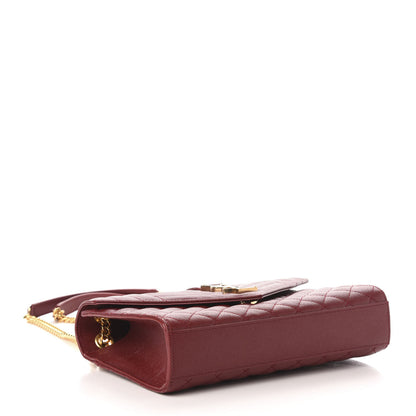 Saint Laurent Grain De Poudre Textured Mixed Matelasse Triquilt Medium Monogram Satchel Oxblood 4 of 11