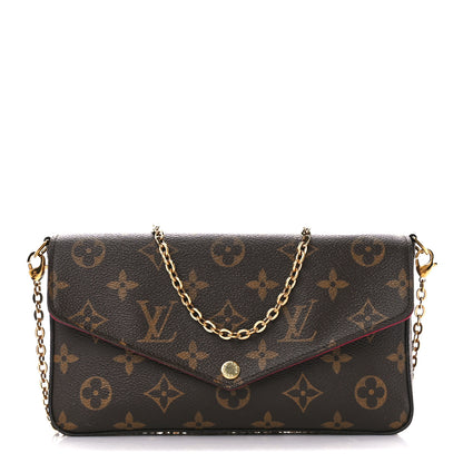 Louis Vuitton Monogram Pochette Felicie Chain Wallet Fuchsia 3 of 15