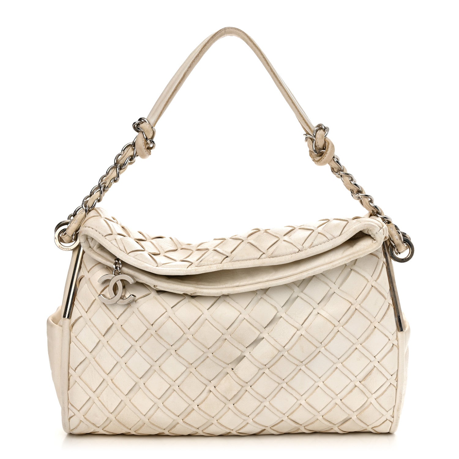 Chanel Lambskin Woven Medium Ultimate Soft Sombrero Hobo White 1 of 13