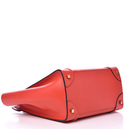 Celine Smooth Calfskin Mini Luggage Coquelicot 4 of 18