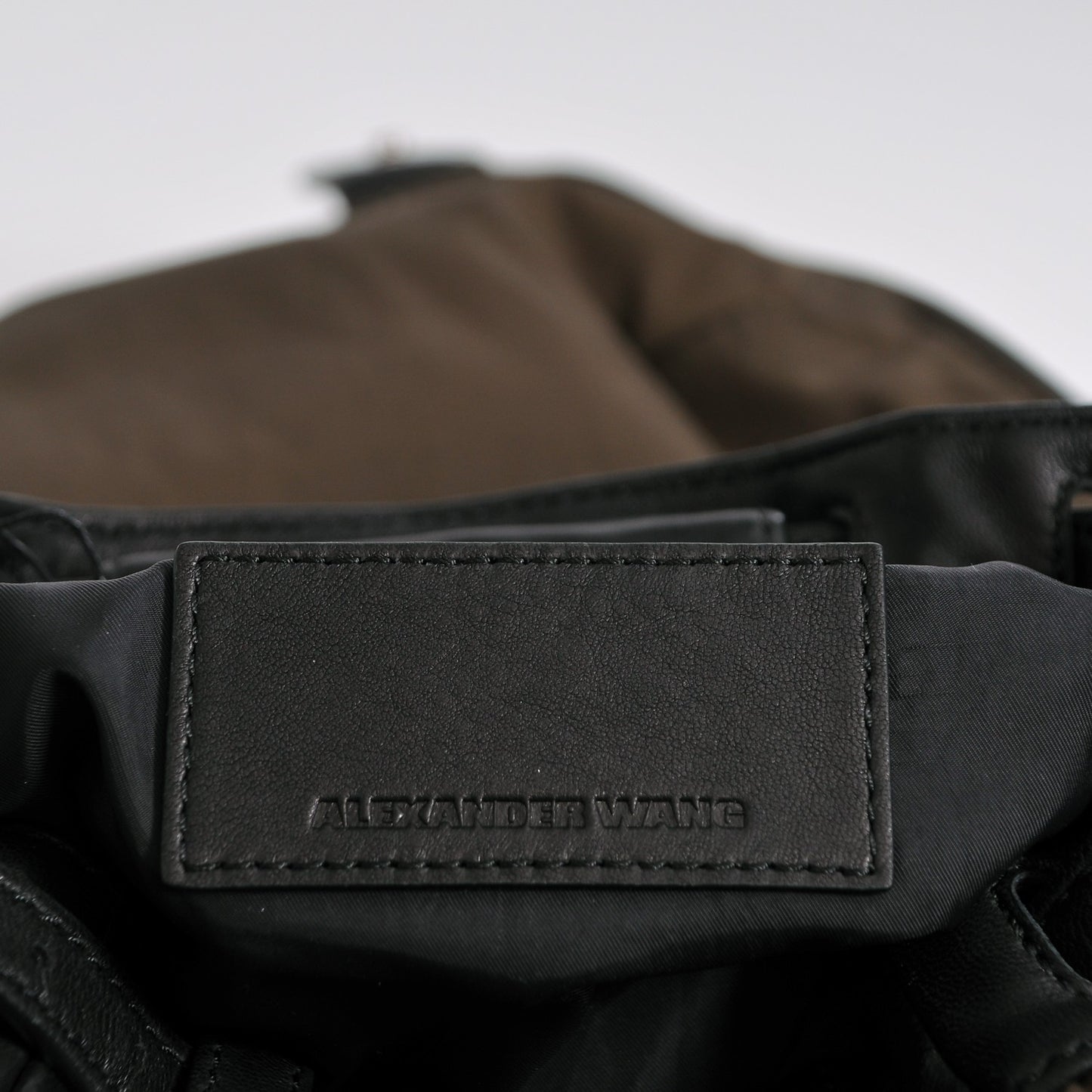 Lambskin Nylon Mini Marti Backpack Military Green Nickel Hardware