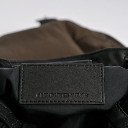 Alexander Wang Lambskin Nylon Mini Marti Backpack Military Green Nickel Hardware 7 of 7