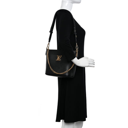 Louis Vuitton Calfskin Lock and Walk Bucket Black 2 of 10