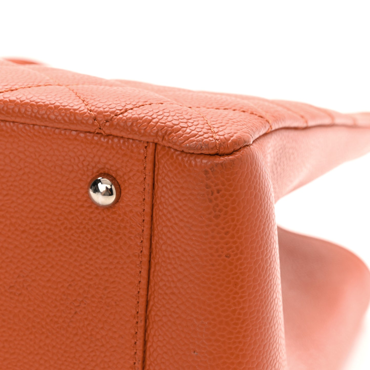 Caviar Quilted XL Grand Shopping Tote GST Orange