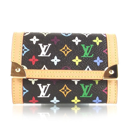 Louis Vuitton Monogram Multicolor Porte-Monnaie Plat Coin Purse Black 1 of 9